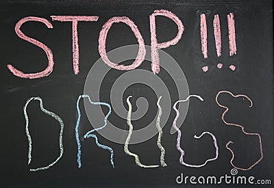 Conceptual stop sign narcotics Stock Photo