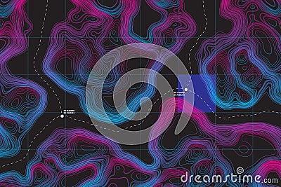 Conceptual Vector Alien Terrain Topographic Map Vector Illustration