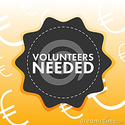 Conceptual vector image of reading volunteer needed Vector Illustration