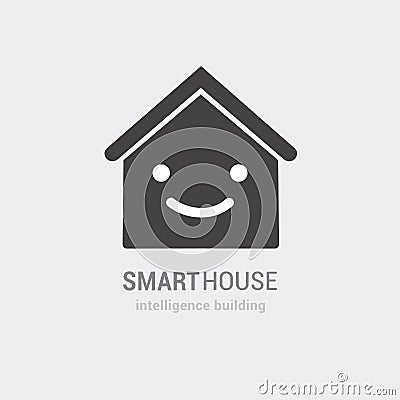 Conceptual vision of smart house vector icon. Intelligence building consulting and managed services. Isolated hand drawn Vector Illustration