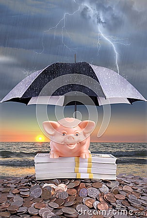 Quote Or Expression, Saving For A Rainy Day Stock Photo