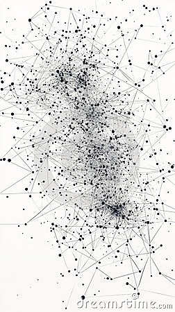 Conceptual Visualization of Connected Nodes in Data Network Representation Stock Photo