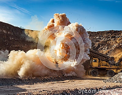 A conceptual visualization of mining data flow as streams Stock Photo