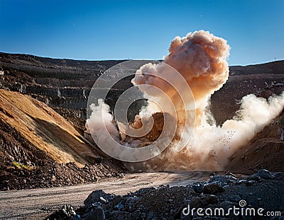 A conceptual visualization of mining data flow as streams Stock Photo