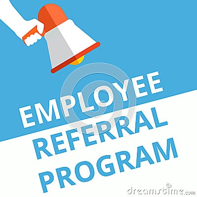 Conceptual writing showing Employee Referral Program Cartoon Illustration