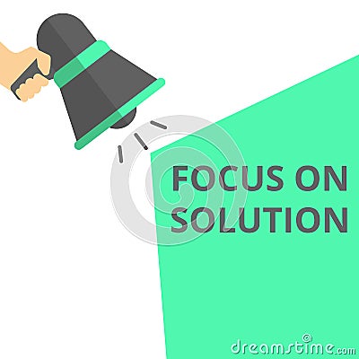 Conceptual writing showing Focus On Solution Cartoon Illustration