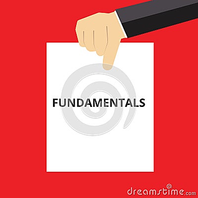 Conceptual writing showing Fundamentals Cartoon Illustration