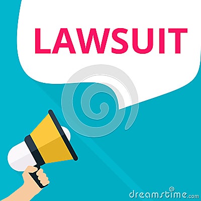 Conceptual writing showing Lawsuit Cartoon Illustration