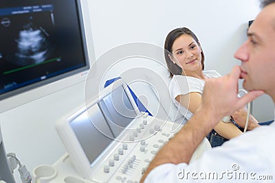 Concern with ultrasound result Stock Photo