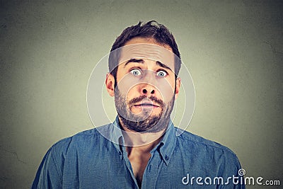 Concerned scared man Stock Photo