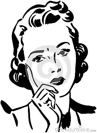 Concerned Woman Vector Illustration