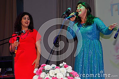 Concert and awarding of the best workers in the Gomel region of Belarus. Editorial Stock Photo