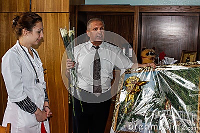 Concert and awarding of the best workers in the Gomel region of Belarus. Editorial Stock Photo