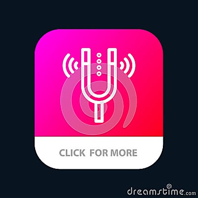 Concert, Fork, Cameron, Pitch, Reference Mobile App Button. Android and IOS Line Version Vector Illustration
