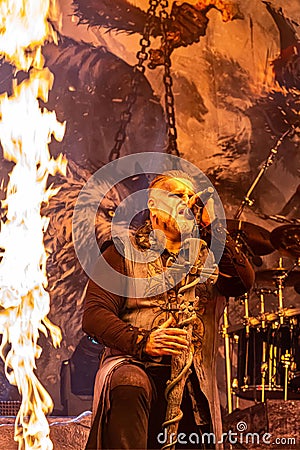 Concert of the german band Powerwolf, in the rock legends festival in Villena, Alicante. Editorial Stock Photo