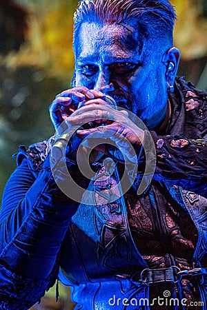 Concert of the german band Powerwolf, in the rock legends festival in Villena, Alicante. Editorial Stock Photo