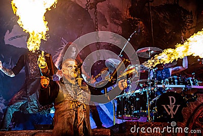 Concert of the german band Powerwolf, in the rock legends festival in Villena, Alicante. Editorial Stock Photo