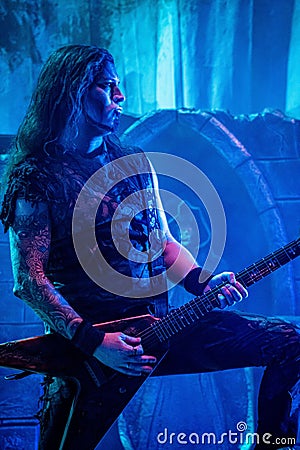 Concert of the german band Powerwolf, in the rock legends festival in Villena, Alicante. Editorial Stock Photo