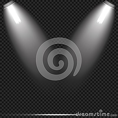 Concert lighting, stage spotlights set Vector Illustration