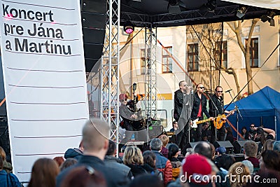 Concert for murdered investigative reporter Jan Kuciak and his fiancÃ©e Martina Kusnirova in Pezinok, Slovakia on Apr. 3, 2018 Editorial Stock Photo