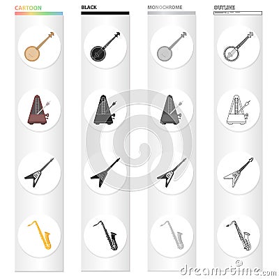 Concert, music, entertainment and other web icon in cartoon style.Attributes, musical, instruments icons in set Vector Illustration