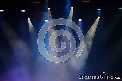 Concert stage. Stage Lights. Colorful background of stage lights. Stock Photo