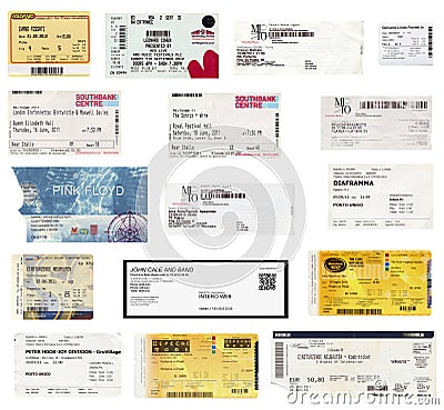 Concert tickets Editorial Stock Photo