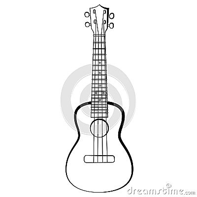 Concert Ukulele - Hawaiian string musical instrument Vector Illustration