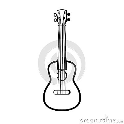 Concert Ukulele - Hawaiian string musical instrument Vector Illustration