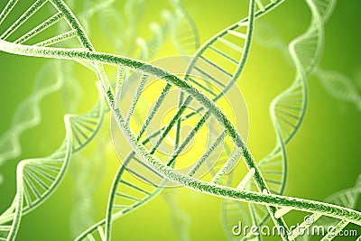 Concetp digital illustration DNA structure. 3d rendering Cartoon Illustration