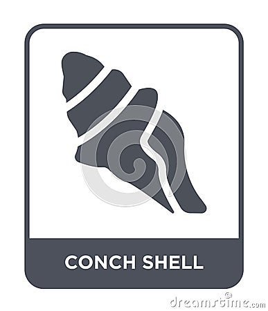 conch shell icon in trendy design style. conch shell icon isolated on white background. conch shell vector icon simple and modern Vector Illustration