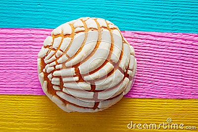 Conchas Mexican sweet bread traditional Stock Photo