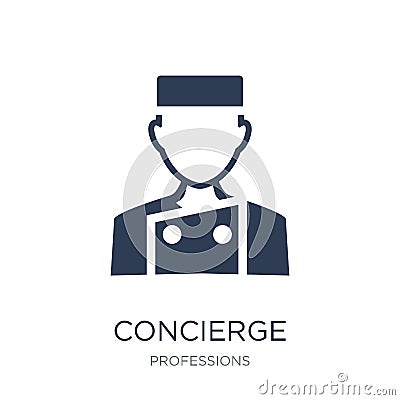 Concierge icon. Trendy flat vector Concierge icon on white background from Professions collection Vector Illustration