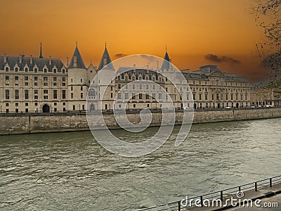 The Conciergerie is a former courthouse and prison originally part of the former royal palace Stock Photo
