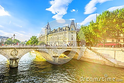 Conciergerie and Pont au Change Stock Photo