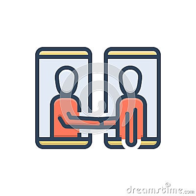 Color illustration icon for Conclude, commitment and agreement Cartoon Illustration