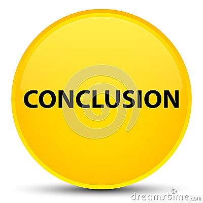 Conclusion special yellow round button Cartoon Illustration