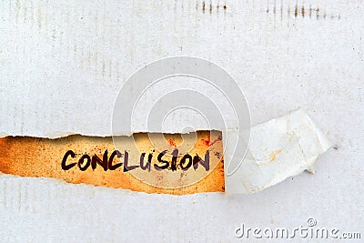 Conclusion title on old paper Stock Photo