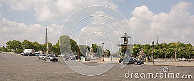 By Concorde moving vehicles. The Moray Fountain is visited by to Editorial Stock Photo