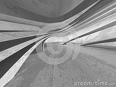 Concrete architecture background. Abstract empty dark room Cartoon Illustration