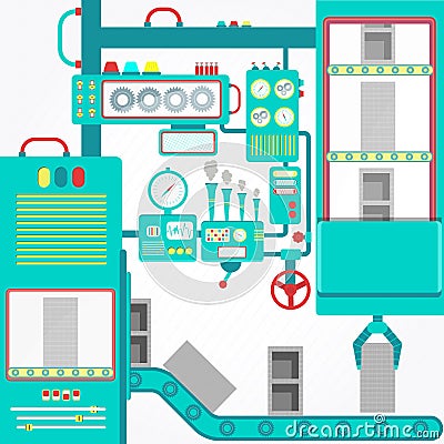 Concrete block industry Vector Illustration