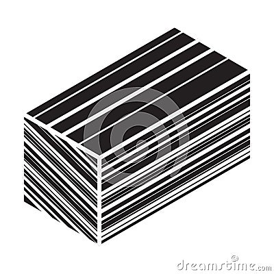 Concrete block vector icon.Black vector icon isolated on white background concrete block. Vector Illustration