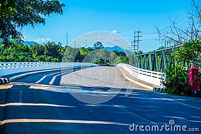 Concrete bridge cross Pai river Stock Photo
