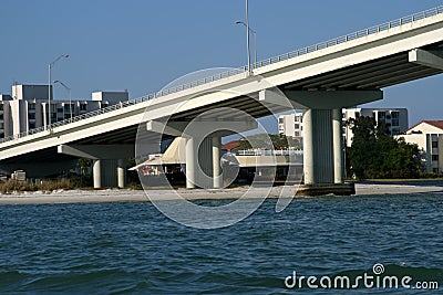 Concrete bridge support Stock Photo