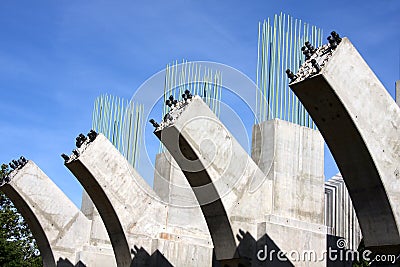 Concrete Bridge Supports Stock Photo