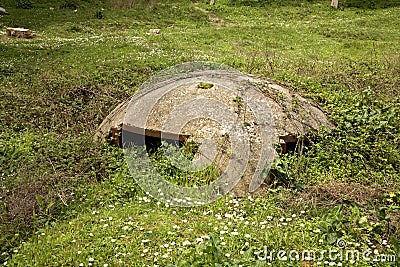 Concrete Bunker in Durres. Albania Stock Photo