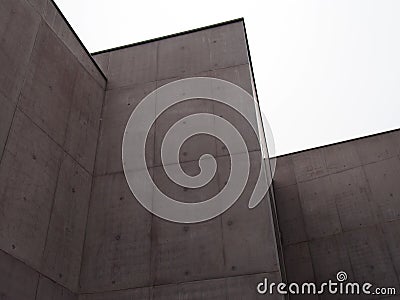 Concrete corners with white sky Stock Photo