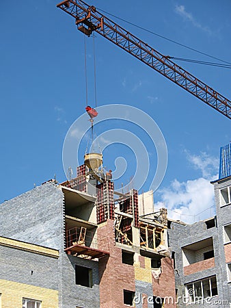 Concrete and crane Stock Photo