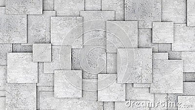 Concrete 3d cube wall as background or wallpaper Stock Photo