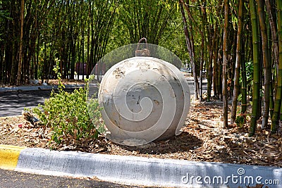 A concrete demolition ball Stock Photo